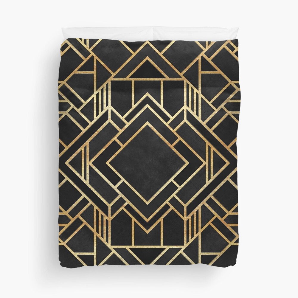Art Deco Black Duvet Cover
