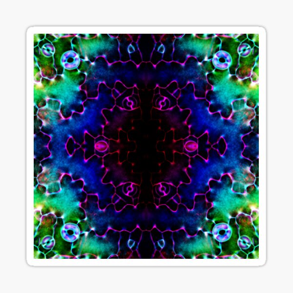 Kaleidoscope, Circle, 2D shape, Psychedelic Art Sticker