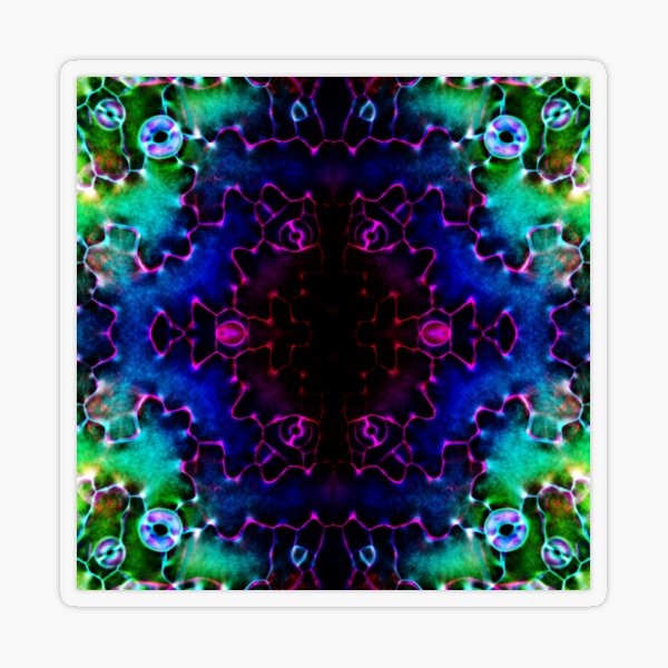 Kaleidoscope, Circle, 2D shape, Psychedelic Art Transparent Sticker