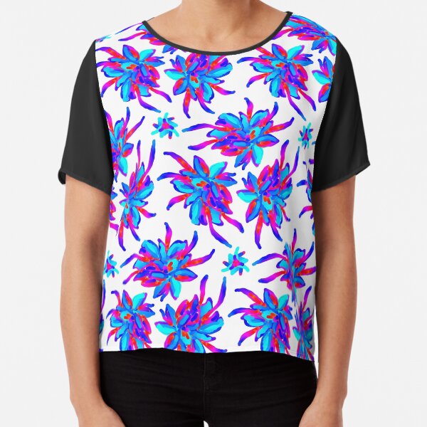 Strange multicolored flowers Chiffon Top