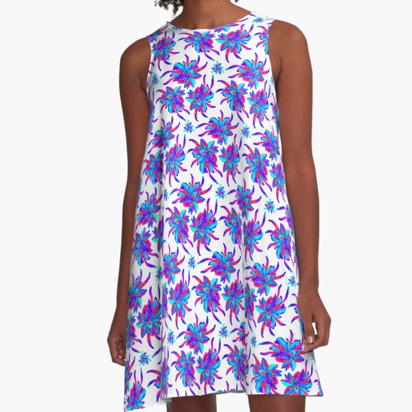 Strange multicolored flowers A-Line Dress