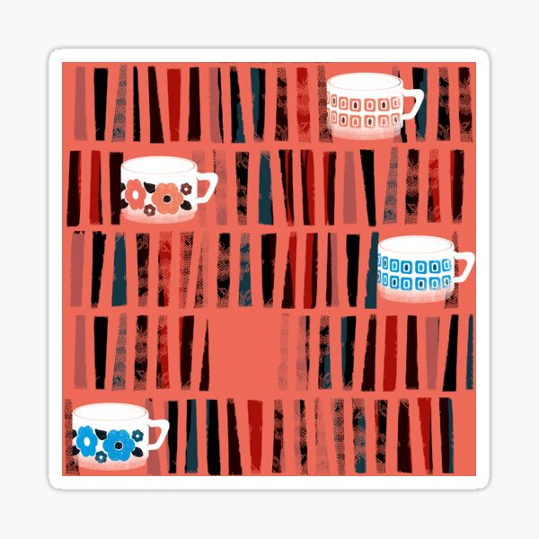 Grandma's coffee cups - a tea in the library? Sticker