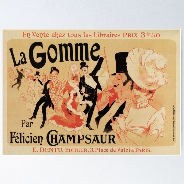 Artikel-Vorschau von La Gomme von Champsaur Vintage Belle Epoque und Jules Chéret, designt und verkauft von aapshop.