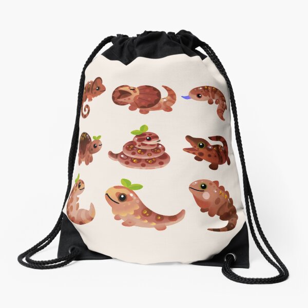 Chocolate Reptiles Drawstring Bag