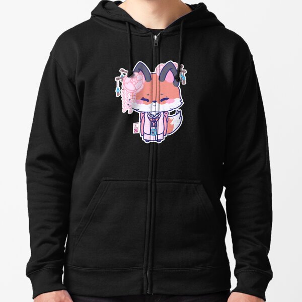 Kawaii Kimono Fox Zipped Hoodie
