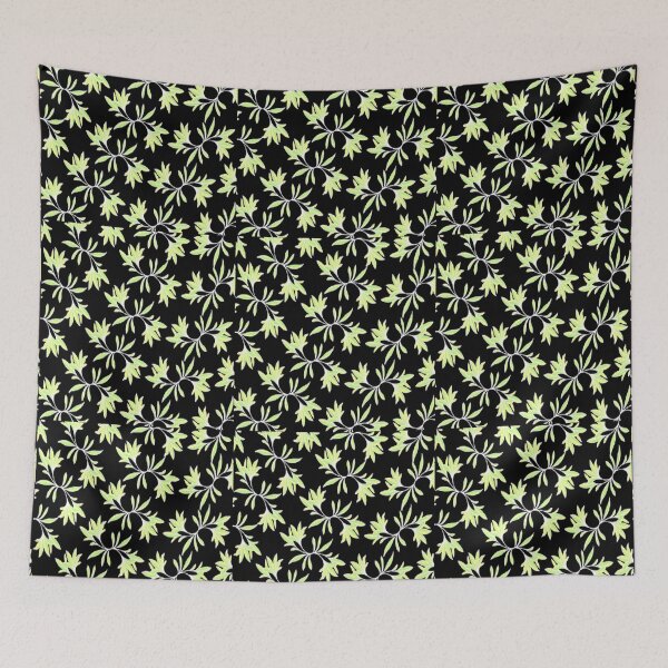 Item preview, Yellowish green leaves black pattern designed and sold by tetibright.