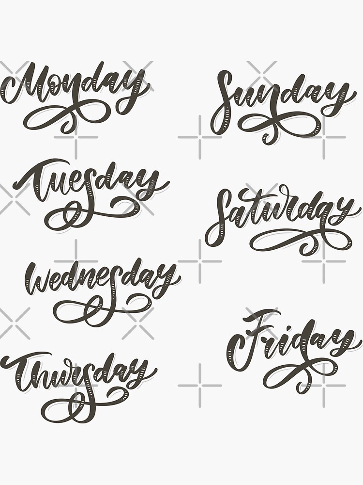 Days of the Week Planner Stickers