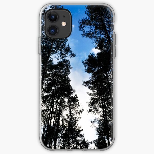 Blue skies and trees at Swinley Forest iPhone Soft Case