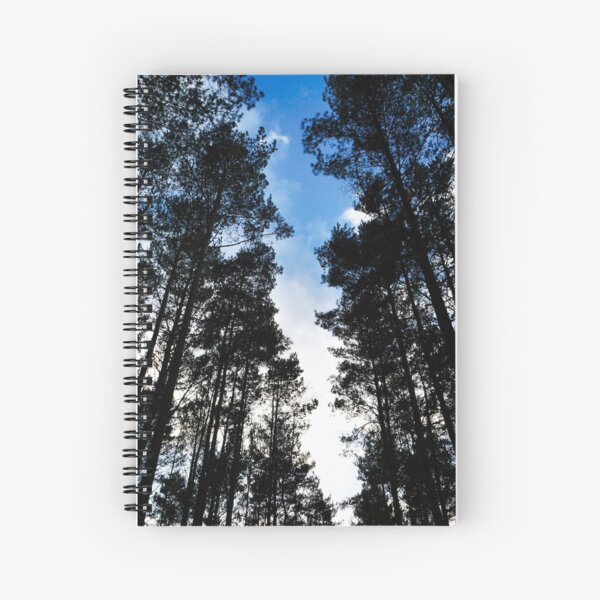 Blue skies and trees at Swinley Forest Spiral Notebook