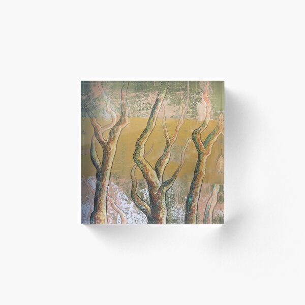 Golden forest Acrylic Block