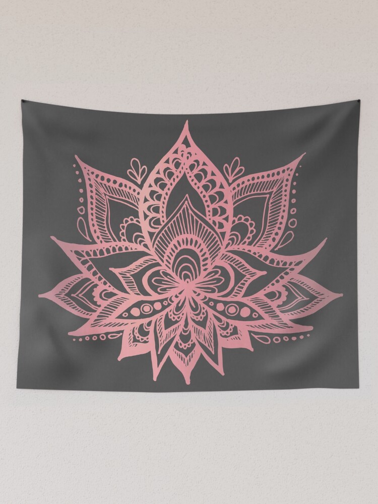 Pink and Grey Lotus Flower Tapestry for Sale by julieerindesign Redbubble