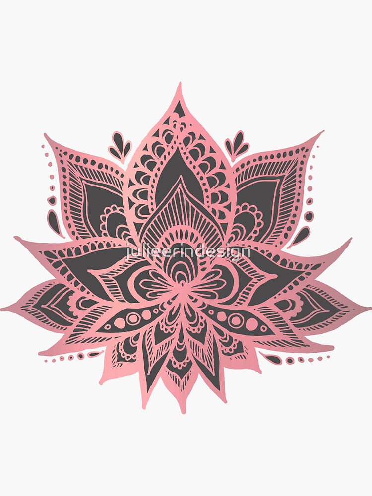 "Pink and Grey Lotus Flower" Sticker for Sale by julieerindesign