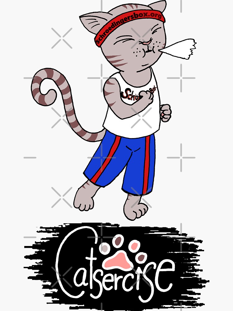Thumbnail 3 von 3, Sticker, Catsercise - Exercise like a Cat! designt und verkauft von Boxcats.