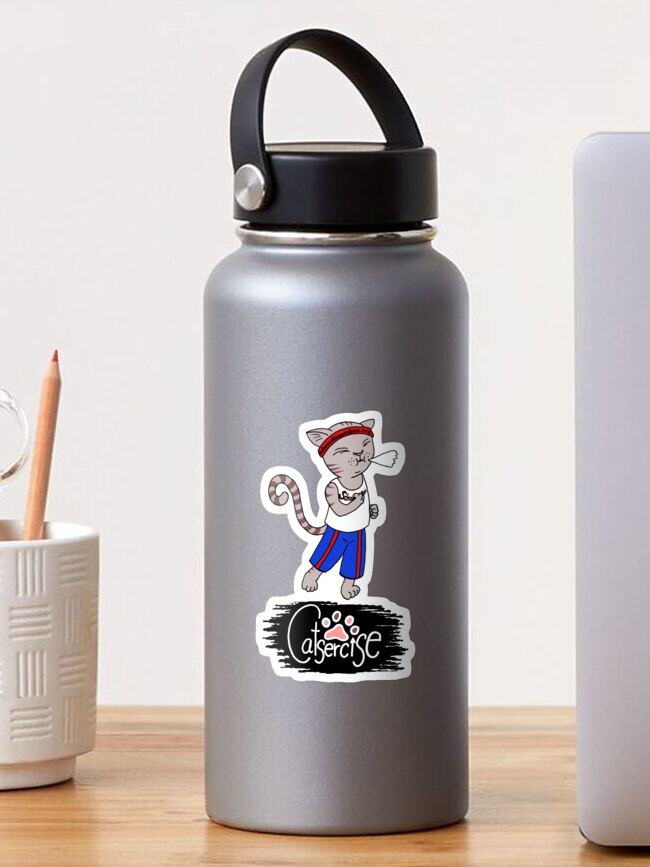 Thumbnail 1 von 3, Sticker, Catsercise - Exercise like a Cat! designt und verkauft von Boxcats.