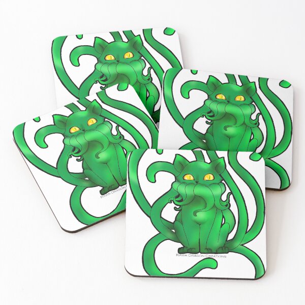 Item preview, Cthulu Kitty Golden Eyes in Green Rawr Dragon Creations designed and sold by umberdragon.