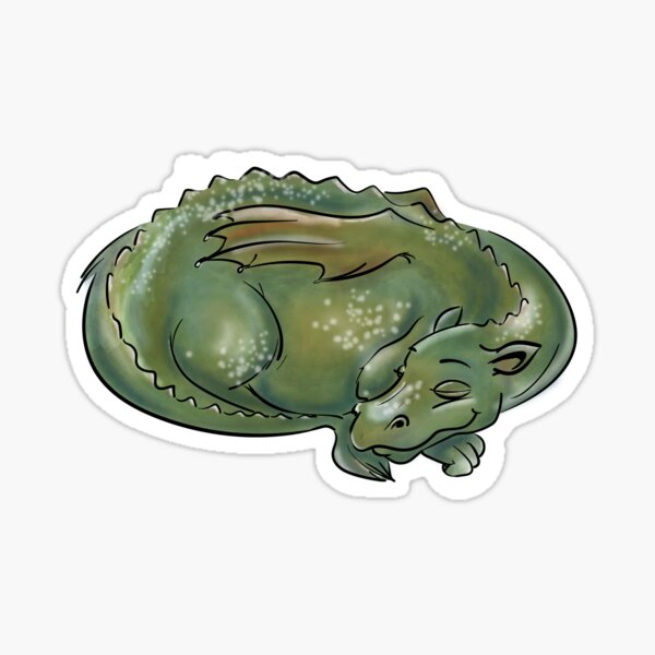 sleeping dragon Glossy Sticker