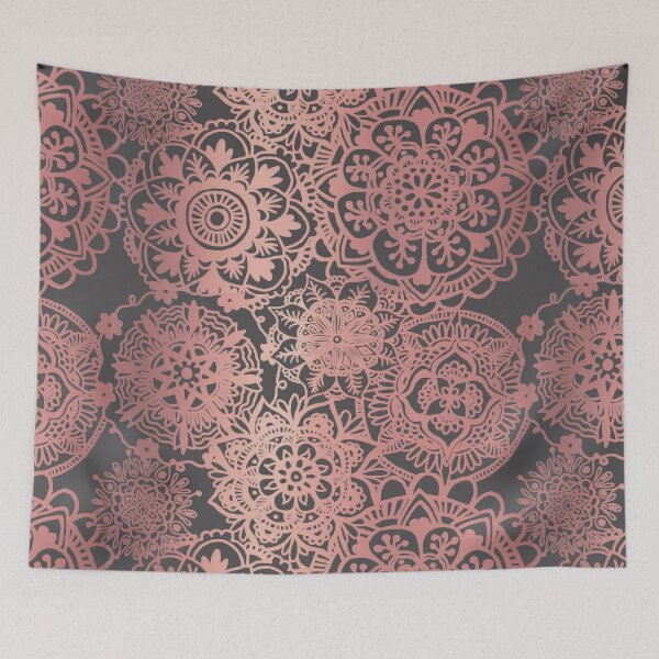 Item preview, Rose Gold and Grey Mandala Pattern designed and sold by Julie Erin Designs.