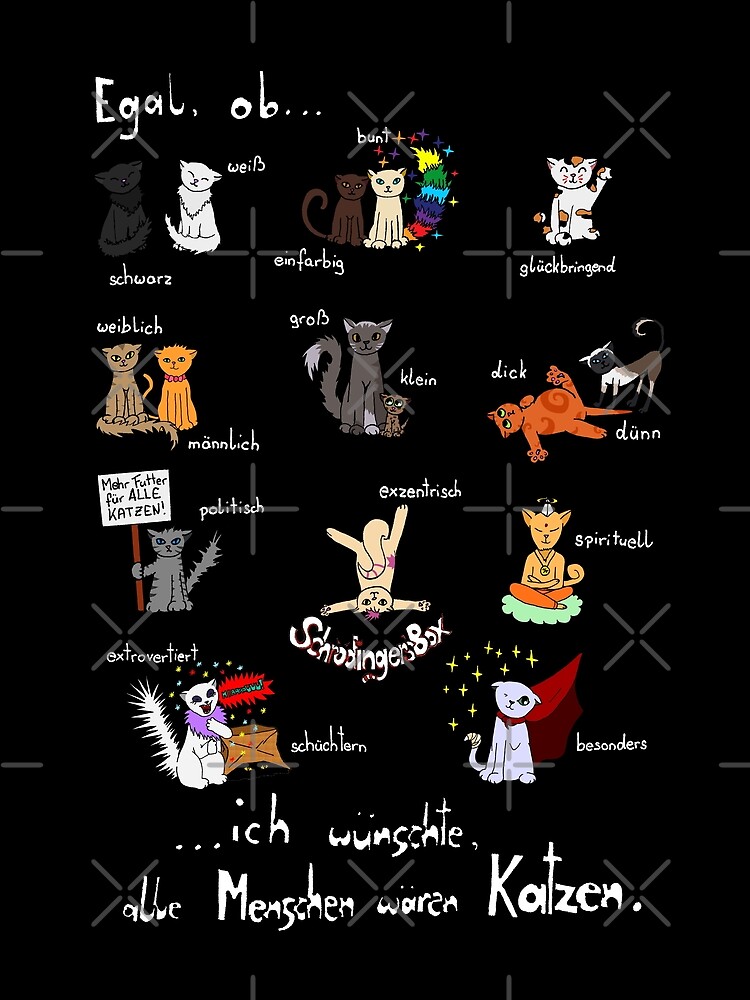 Thumbnail 3 von 3, Tuch, Ich wünschte, alle Menschen wären Katzen! designt und verkauft von Boxcats.