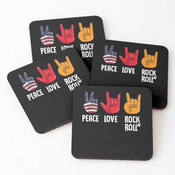 Item preview, Peace Love Rock and Roll Shirt Retro Vintage Gift designed and sold by simplytldr.