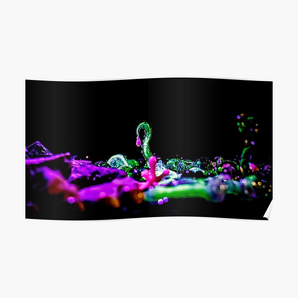 Splash of Color - Glass Under UV Black Light Poster
