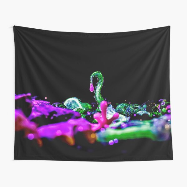 Splash of Color - Glass Under UV Black Light Tapestry