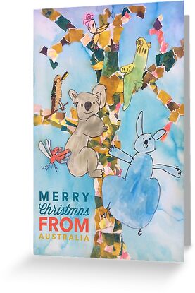 &quot;Merry Christmas from Australia &quot; Greeting Card by katandraschool | Redbubble