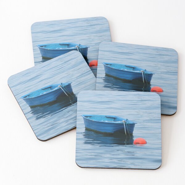 Item preview, Anchored Blue Rowing Boat Sea designed and sold by Anna Lemos.