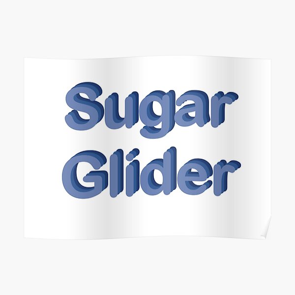 Póster «Sugar Glider Word Art Azul» de LordGraceArt Redbubble