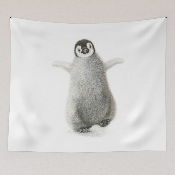 Item preview, Happy, furry Baby Penguin waddling with feet and smiling designed and sold by MindChirp.