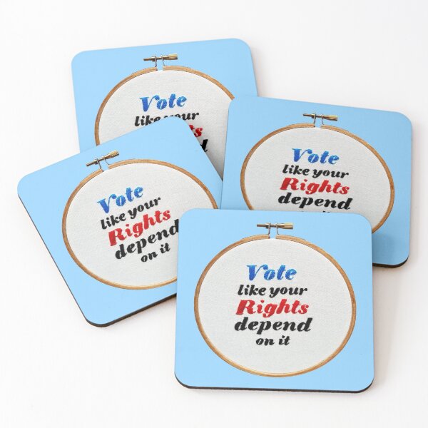 Item preview, Vote like your rights depend on it cross stitch embroidery hoop hand stitched embroidered political designed and sold by Xstitchcraft.