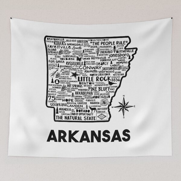 Item preview, Arkansas Map designed and sold by fiberandgloss.