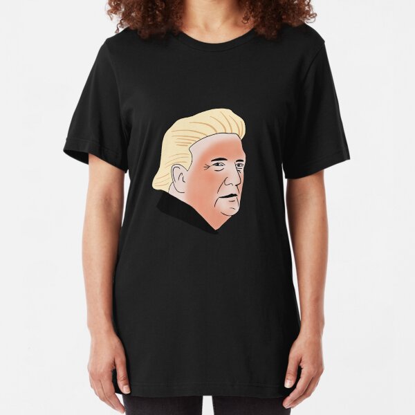 Donald Trump Orange Face Spray Tan Line Slim Fit T-Shirt