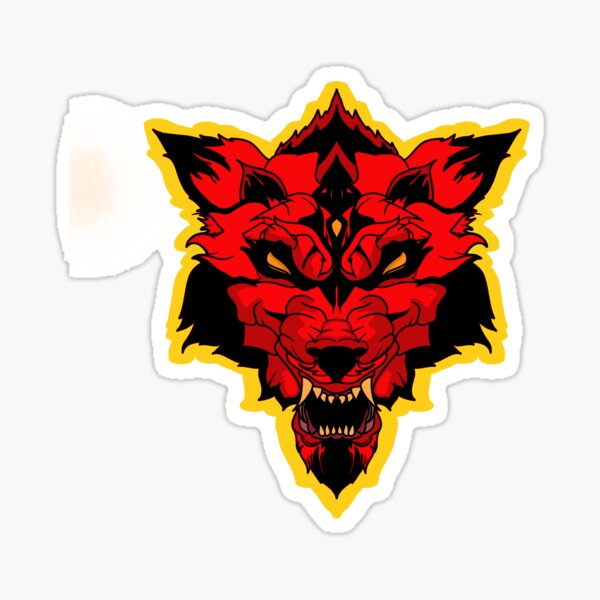 "RED WOLF" Sticker for Sale by NawkoutToonz Redbubble