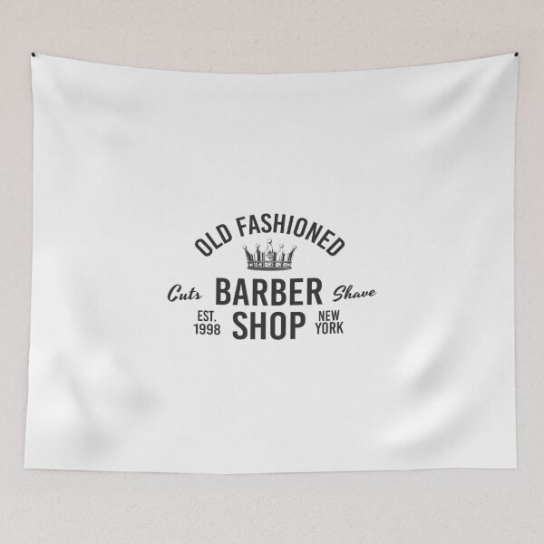 Item preview, Barbershop print with crown. Monochrome retro design.  designed and sold by DenysHolovatiuk.
