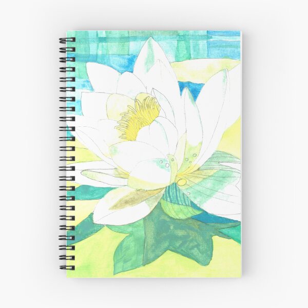 Item preview, White waterlily watercolour painting designed and sold by esvb.