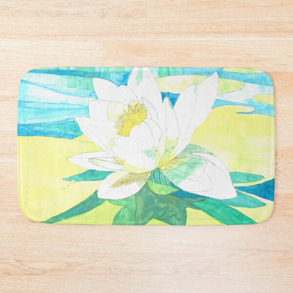 Item preview, White waterlily watercolour painting designed and sold by esvb.