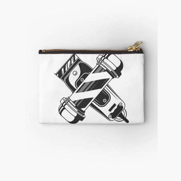 Item preview, Barber shop clippers and pole. Monochrome sticker designed and sold by DenysHolovatiuk.