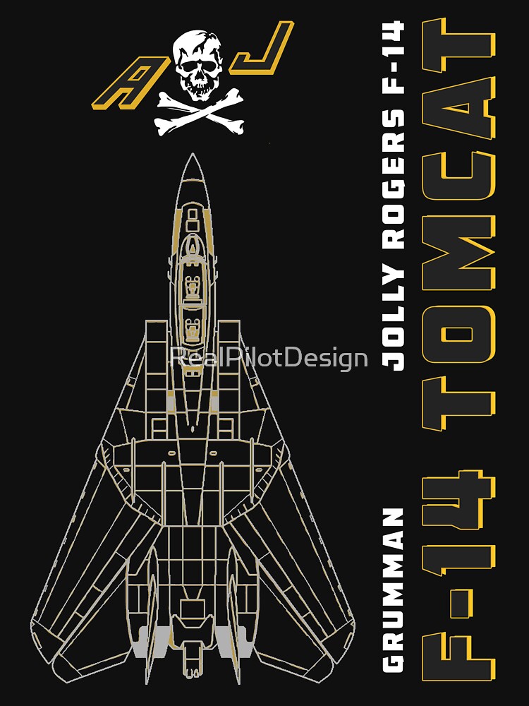 F-14 Tomcat Jolly Rogers VFA-103 Jet Airplane Profile by RealPilotDesign