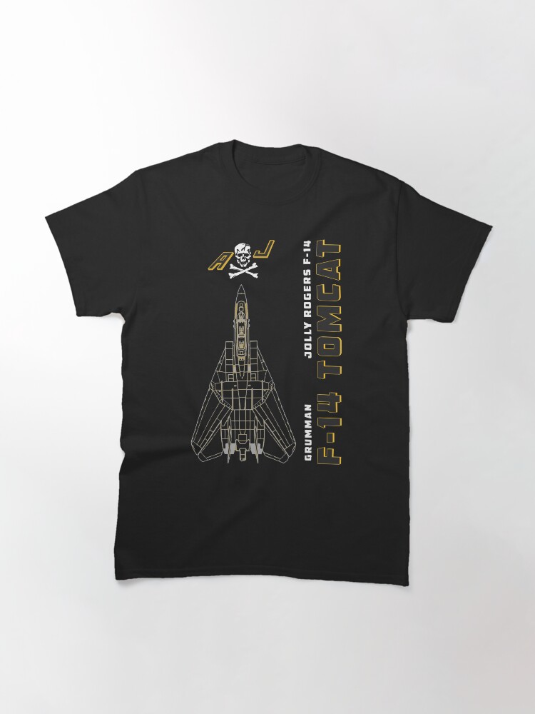 Alternate view of F-14 Tomcat Jolly Rogers VFA-103 Jet Airplane Profile Classic T-Shirt