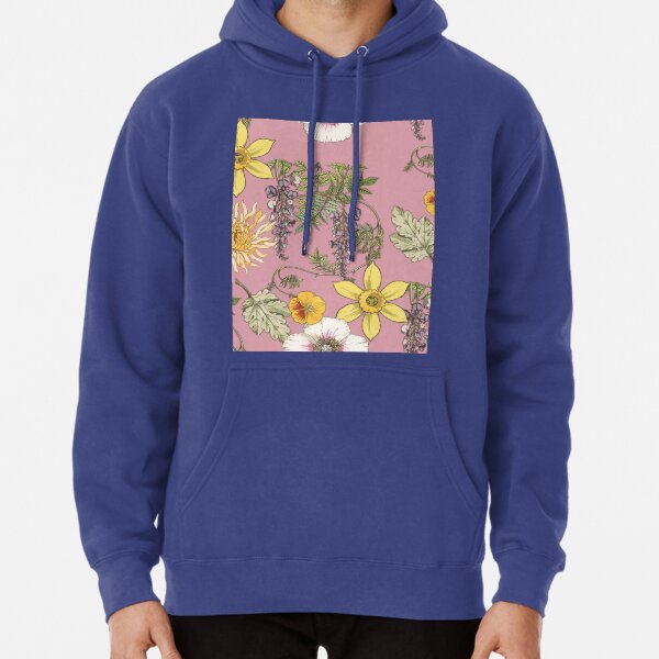 Halloween Tropical Vintage Creppy Flower Adult Hooded Sweatshirt Pullover Mens