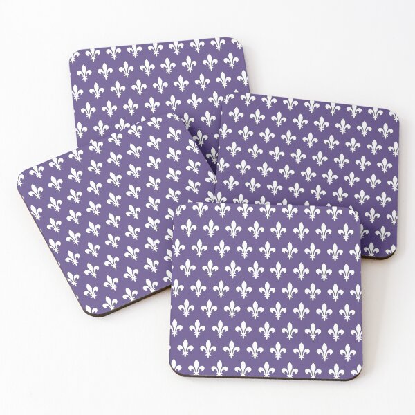 Item preview, FLEUR DE LIS PATTERN / PURPLE-INDIGO BACKGROUND designed and sold by FuzzyHoney.