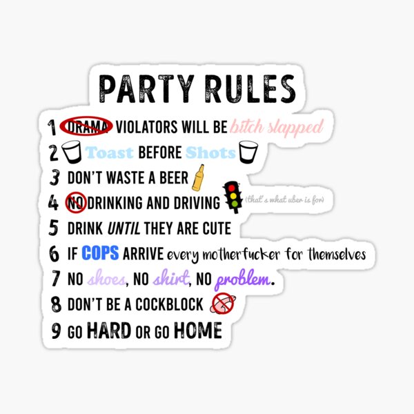 Item preview, Party Rules designed and sold by GlowinUp Shop.