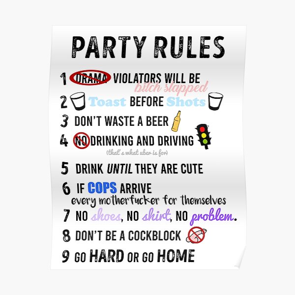 Party Rules Poster