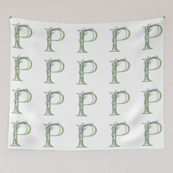 Item preview,  The letter “P” | romantic Eucalyptus and Lavender floral illustration | floral Monograms designed and sold by hollycooper.