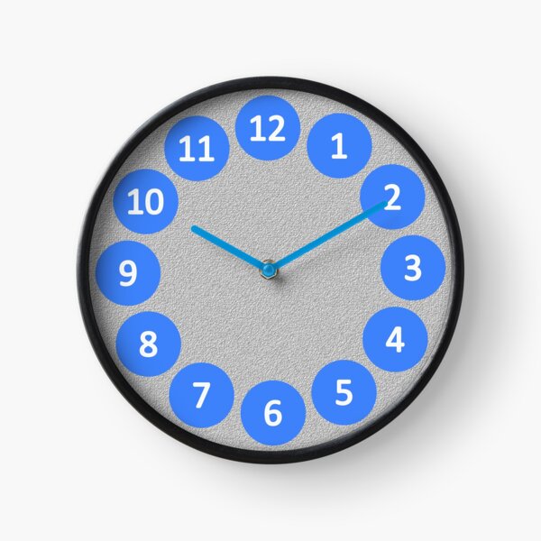 Big Blue Bubbles on Silver with Numerals Clock