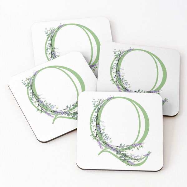 Item preview,  The letter “Q” | romantic Eucalyptus and Lavender floral illustration | floral Monograms designed and sold by hollycooper.
