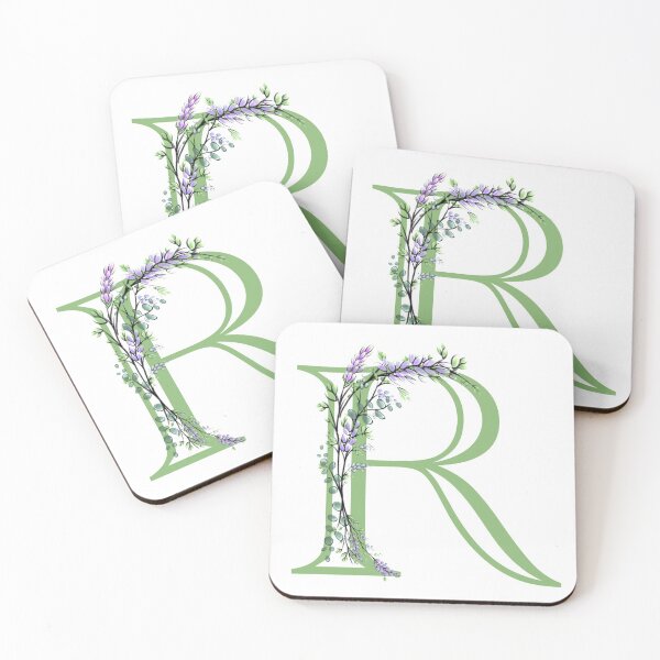 Item preview,  The letter “R” | romantic Eucalyptus and Lavender floral illustration | floral Monograms designed and sold by hollycooper.