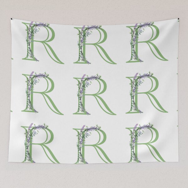 Item preview,  The letter “R” | romantic Eucalyptus and Lavender floral illustration | floral Monograms designed and sold by hollycooper.