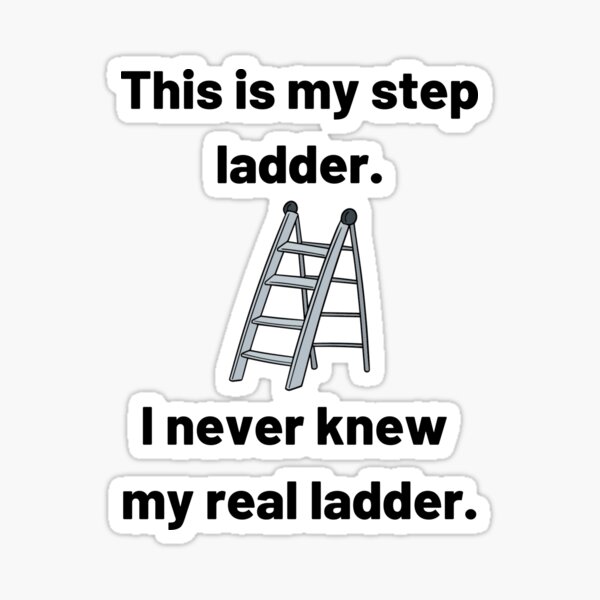 "Step Ladder Real Ladder Funny Pun" Sticker by ShiftyG Redbubble