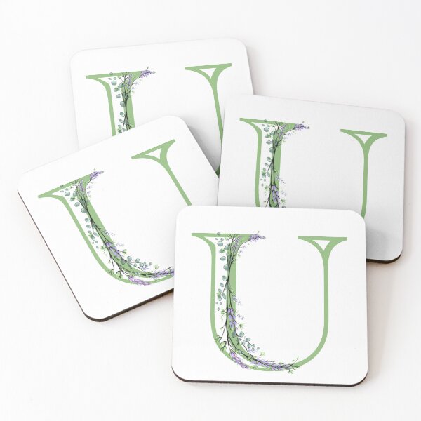Item preview,  The letter “U” | romantic Eucalyptus and Lavender floral illustration | floral Monograms designed and sold by hollycooper.